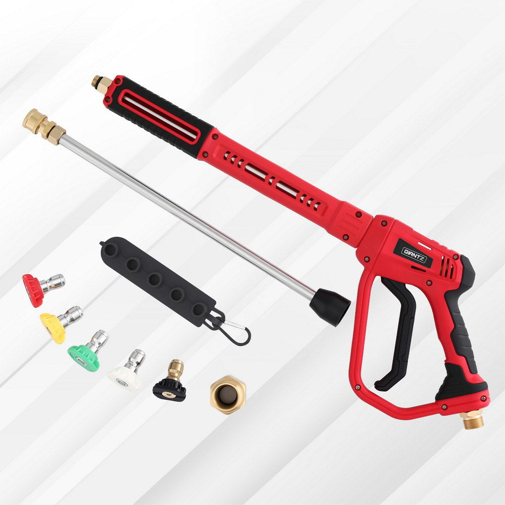 Pressure Washer Gun | Short Trigger | 4000 PSI | M22-14 | 1/4" | 5 Nozzles | Red
