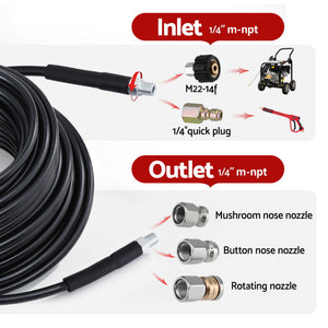 Pressure Washer Hose | 30m | 5800 PSI | 1/4" Quick Connect Extension