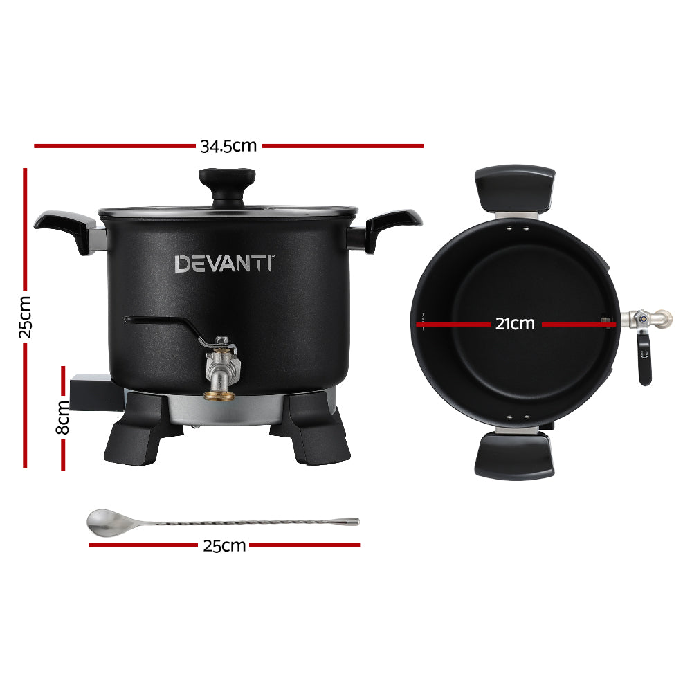Devanti Wax Melter | 5L | Candle Making | 1200W | Melting Pot Furnace | Quick Pour Spout | Soy Soap