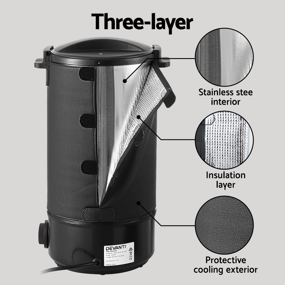Devanti Wax Melter | 5L | Candle Making | 1520W | Melting Pot Furnace | Pour Spout | Soap