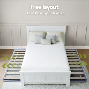 King Single Bed Frame | Built-In Bookshelf Headboard | Storage Style