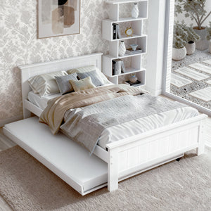 King Single Bed Frame | Built-In Bookshelf Headboard | Storage Style