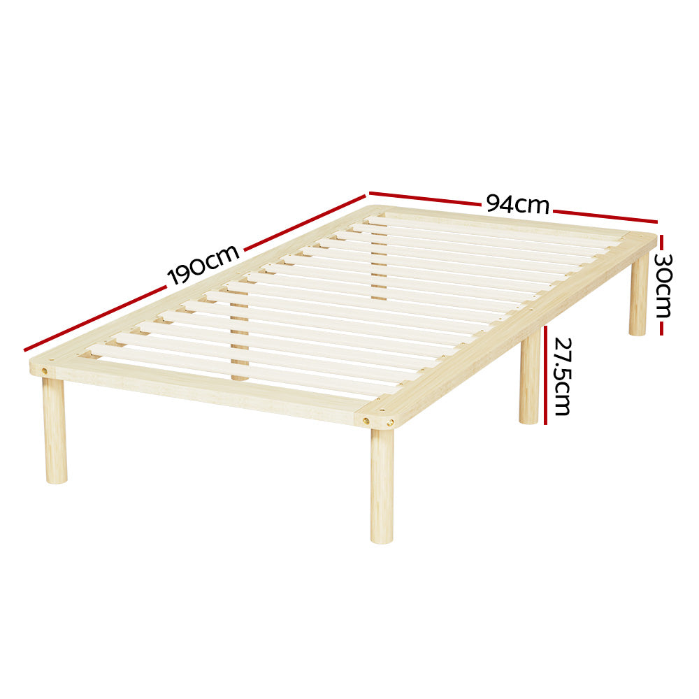 Bed Frame | Single Size | Wooden Base | Mattress Platform | Timber Pine | AMBA