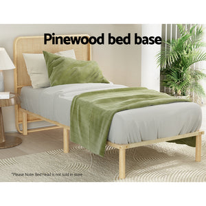 Bed Frame | Single Size | Wooden Base | Mattress Platform | Timber Pine | AMBA