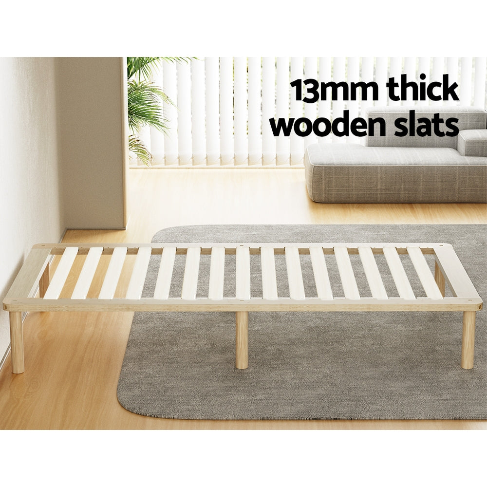 Bed Frame | Single Size | Wooden Base | Mattress Platform | Timber Pine | AMBA