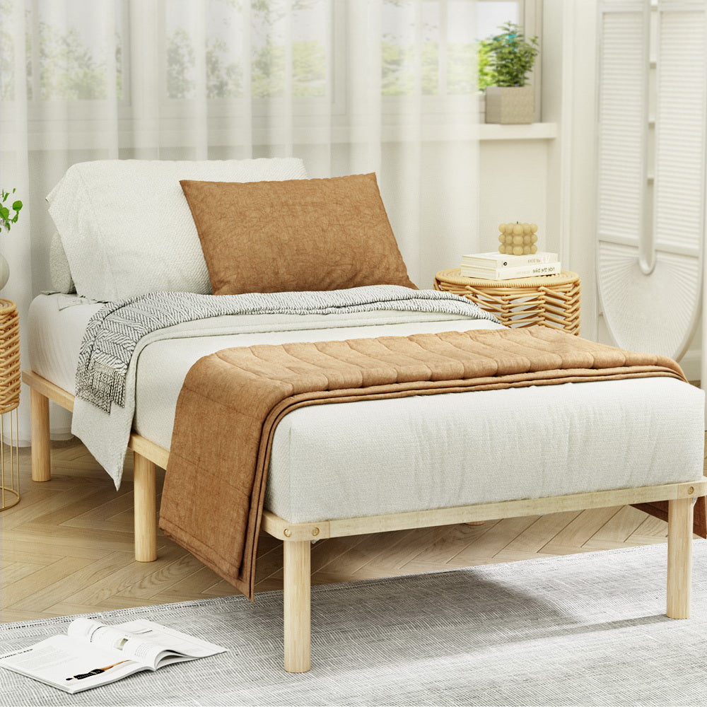 Bed Frame | Single Size | Wooden Base | Mattress Platform | Timber Pine | AMBA