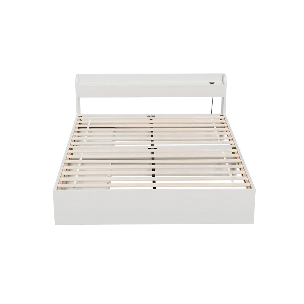 Bed Frame | Double Size | Mattress Base | With Charging Ports | 2 Storage Drawers