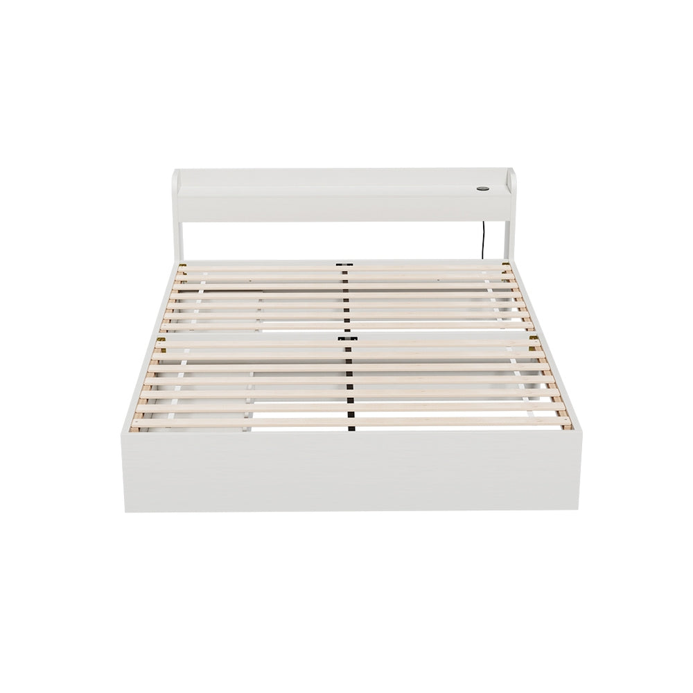 Bed Frame | Queen Size | Mattress Base | With Charging Ports | 2 Storage Drawers