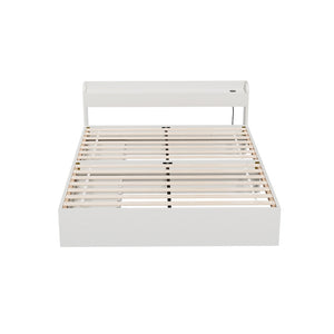 Bed Frame | Queen Size | Mattress Base | With Charging Ports | 2 Storage Drawers