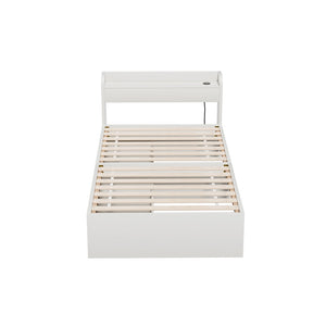Bed Frame | Single Size | Mattress Base | With Charging Ports | 2 Storage Drawers
