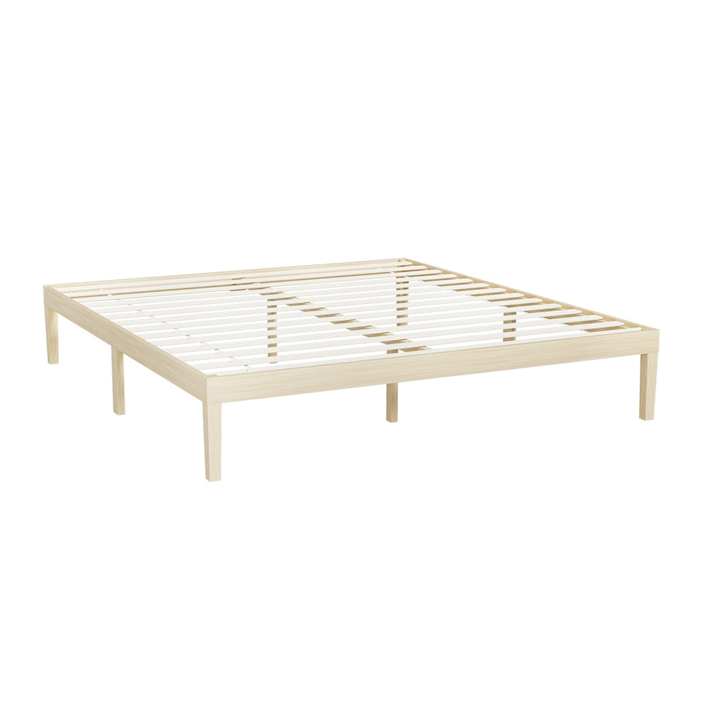 Bed Frame | King Size | Wooden Base | Mattress Platform | Timber Pine | BRUNO
