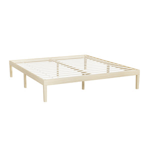 Bed Frame | King Size | Wooden Base | Mattress Platform | Timber Pine | BRUNO