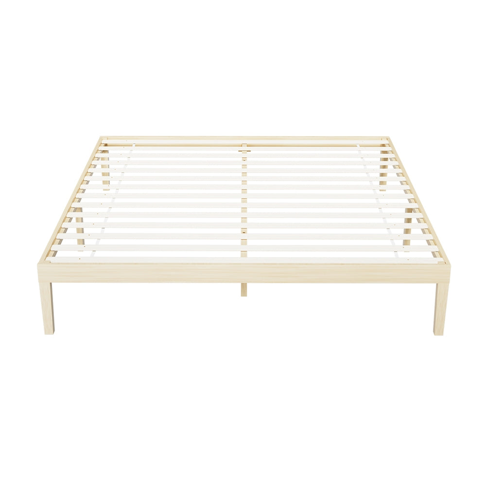 Bed Frame | King Size | Wooden Base | Mattress Platform | Timber Pine | BRUNO
