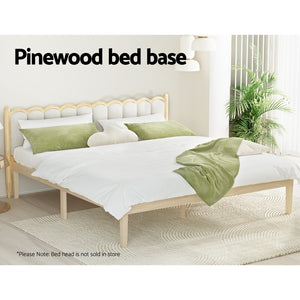 Bed Frame | King Size | Wooden Base | Mattress Platform | Timber Pine | BRUNO