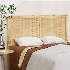 Double Bed Frame | Rattan Headboard | Wooden Bed Base | BRUNO