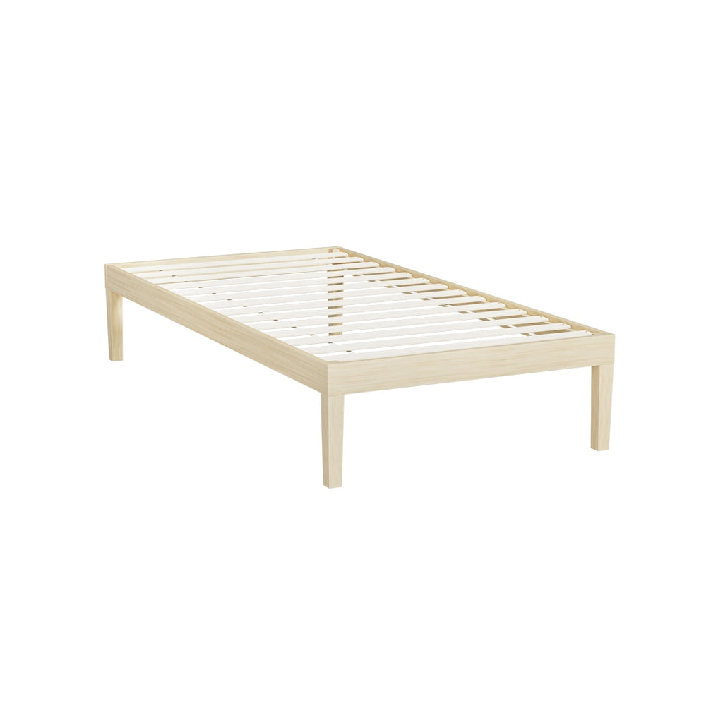 Bed Frame | Single Size | Wooden Base | Mattress Platform | Timber Pine | BRUNO