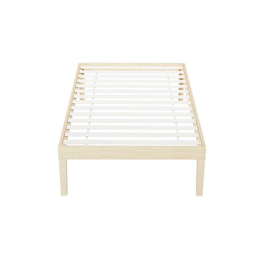 Bed Frame | Single Size | Wooden Base | Mattress Platform | Timber Pine | BRUNO