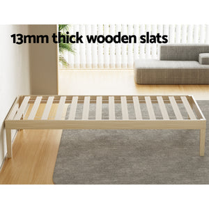 Bed Frame | Single Size | Wooden Base | Mattress Platform | Timber Pine | BRUNO