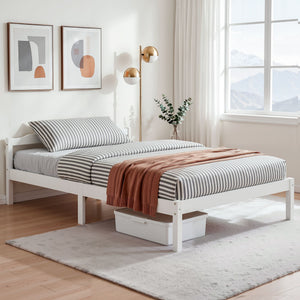 Artiss Double Full Size Wooden Bed Frame Mattress Base Timber Platform White