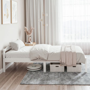 Artiss Double Full Size Wooden Bed Frame Mattress Base Timber Platform White