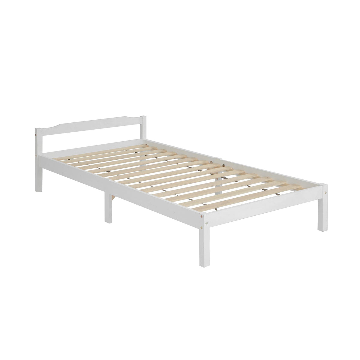 Artiss Bed Frame Single Size Wooden Mattress Base Timber Platform White