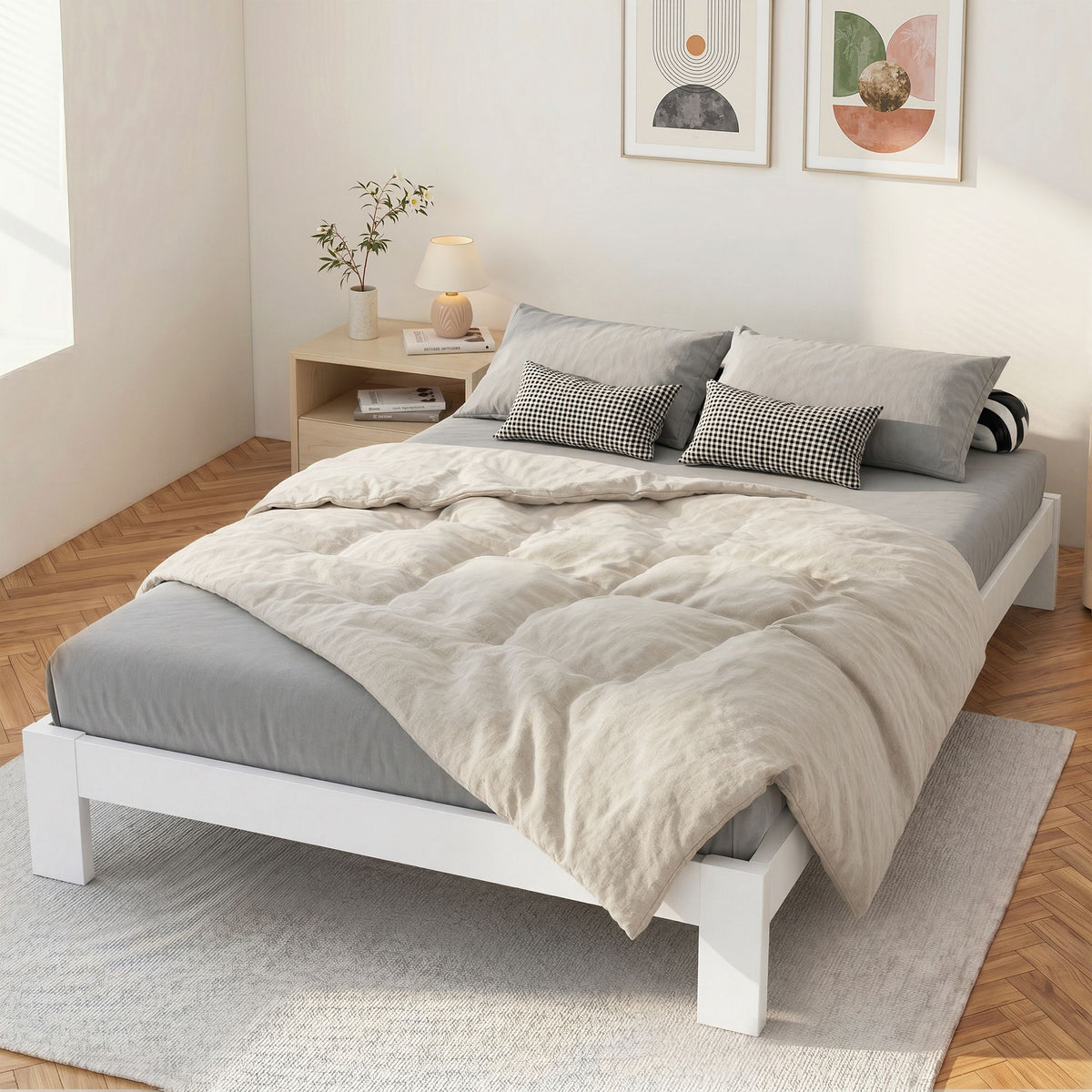 Artiss Bed Frame Queen Wooden Bed Base Frame Size Timber Mattress Platform
