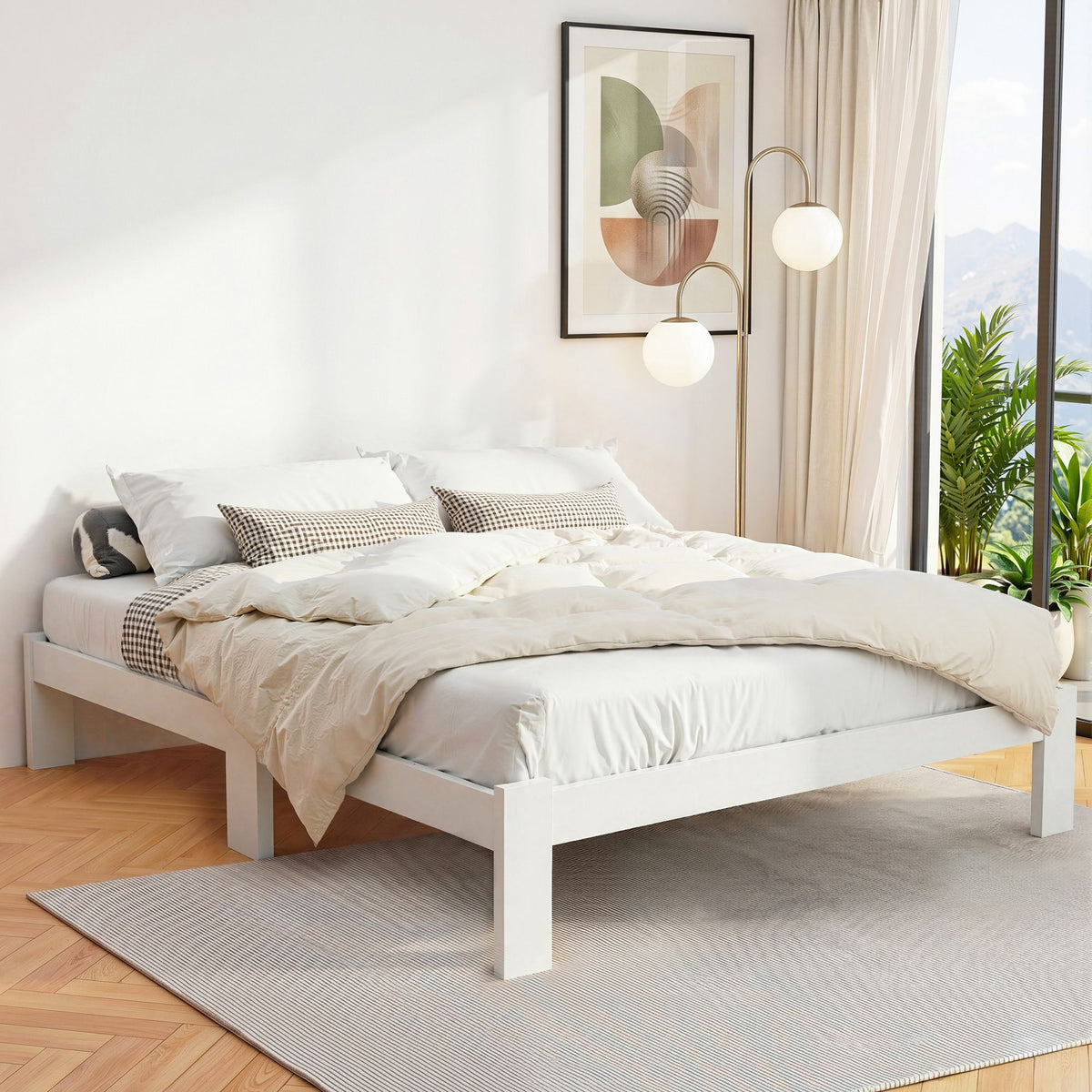 Artiss Bed Frame Queen Wooden Bed Base Frame Size Timber Mattress Platform