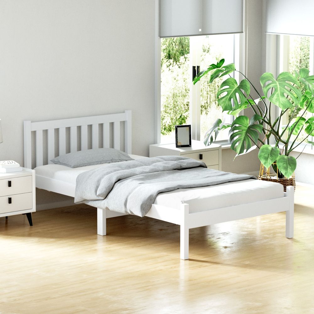 Bed Frame | King Single Size | Wooden | White | SOFIE