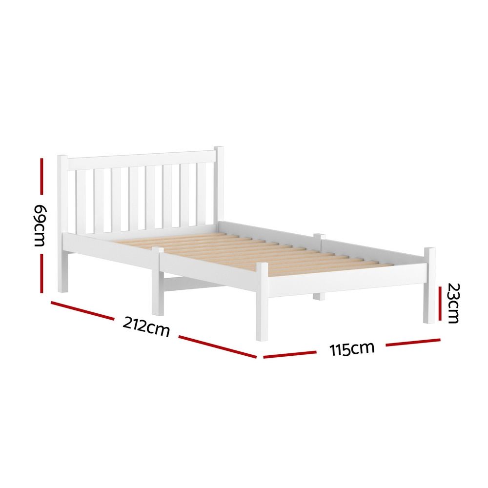 Bed Frame | King Single Size | Wooden | White | SOFIE