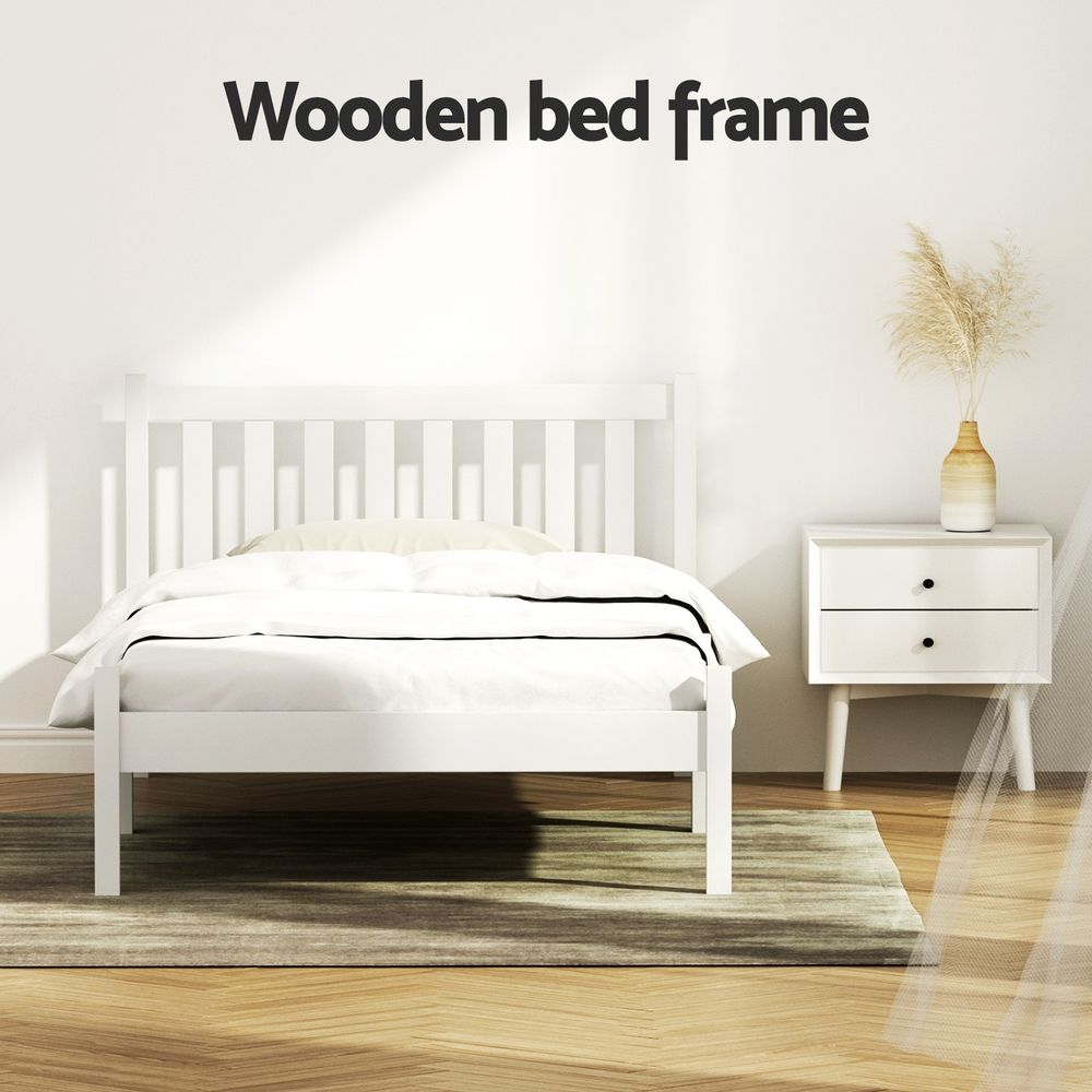 Bed Frame | King Single Size | Wooden | White | SOFIE