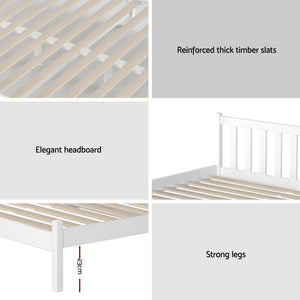 Bed Frame | King Single Size | Wooden | White | SOFIE