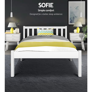 Bed Frame | King Single Size | Wooden | White | SOFIE