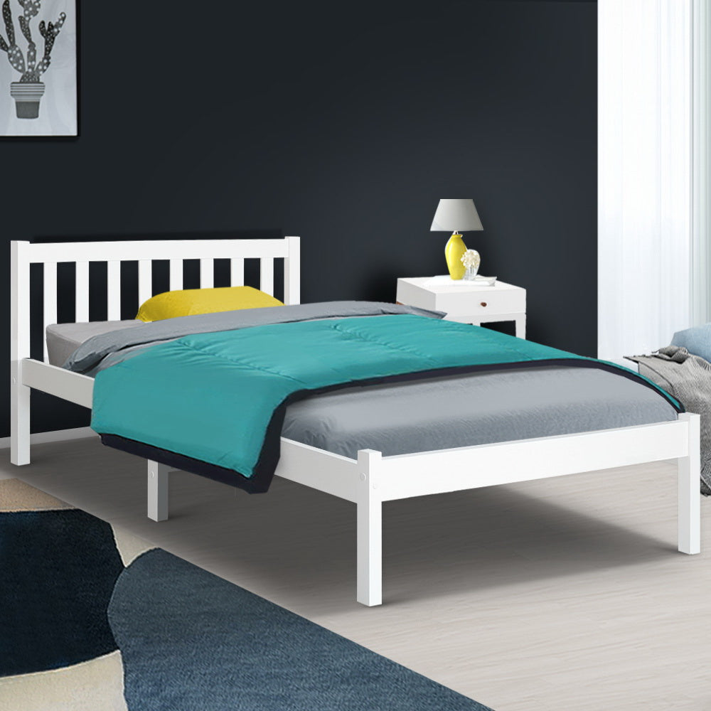 Bed Frame | King Single Size | Wooden | White | SOFIE