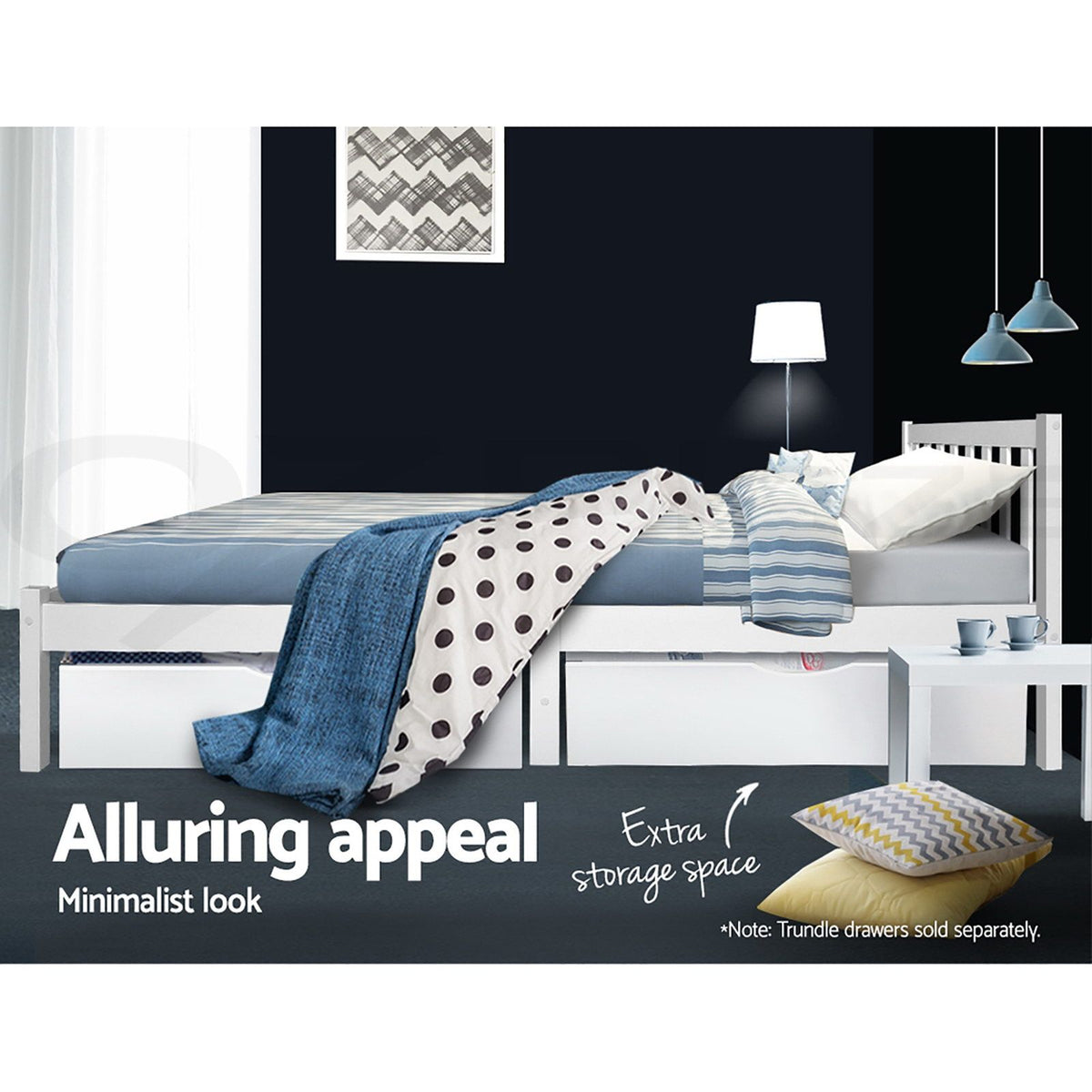 Bed Frame | Queen Size | Wooden | White | SOFIE