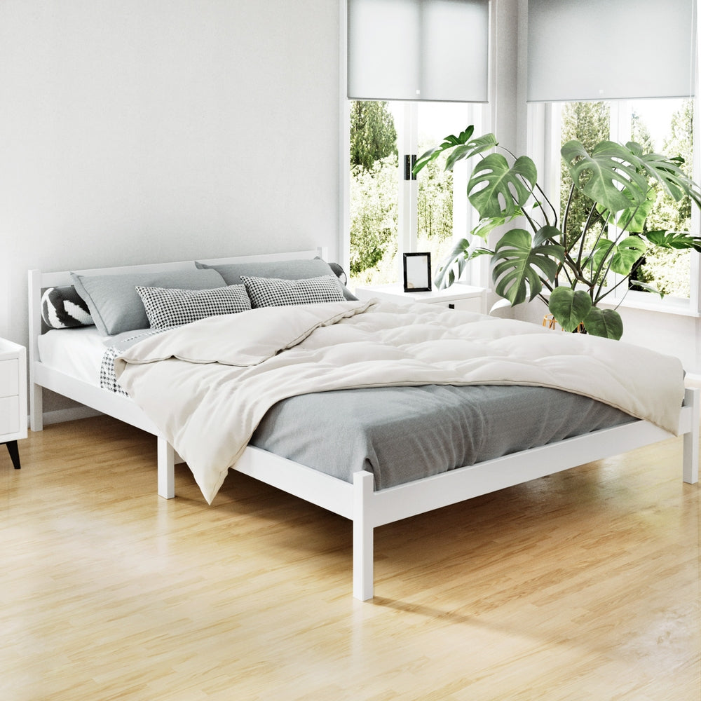 Bed Frame | Queen Size | Wooden | White | SOFIE