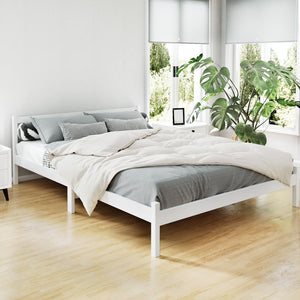 Bed Frame | Queen Size | Wooden | White | SOFIE