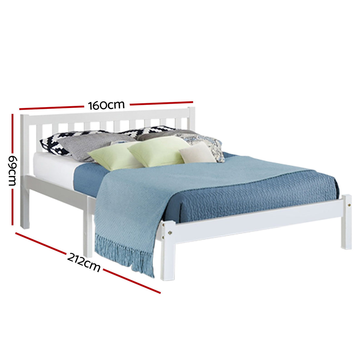 Bed Frame | Queen Size | Wooden | White | SOFIE