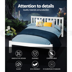 Bed Frame | Queen Size | Wooden | White | SOFIE