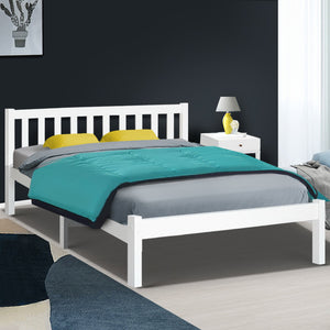 Bed Frame | Queen Size | Wooden | White | SOFIE