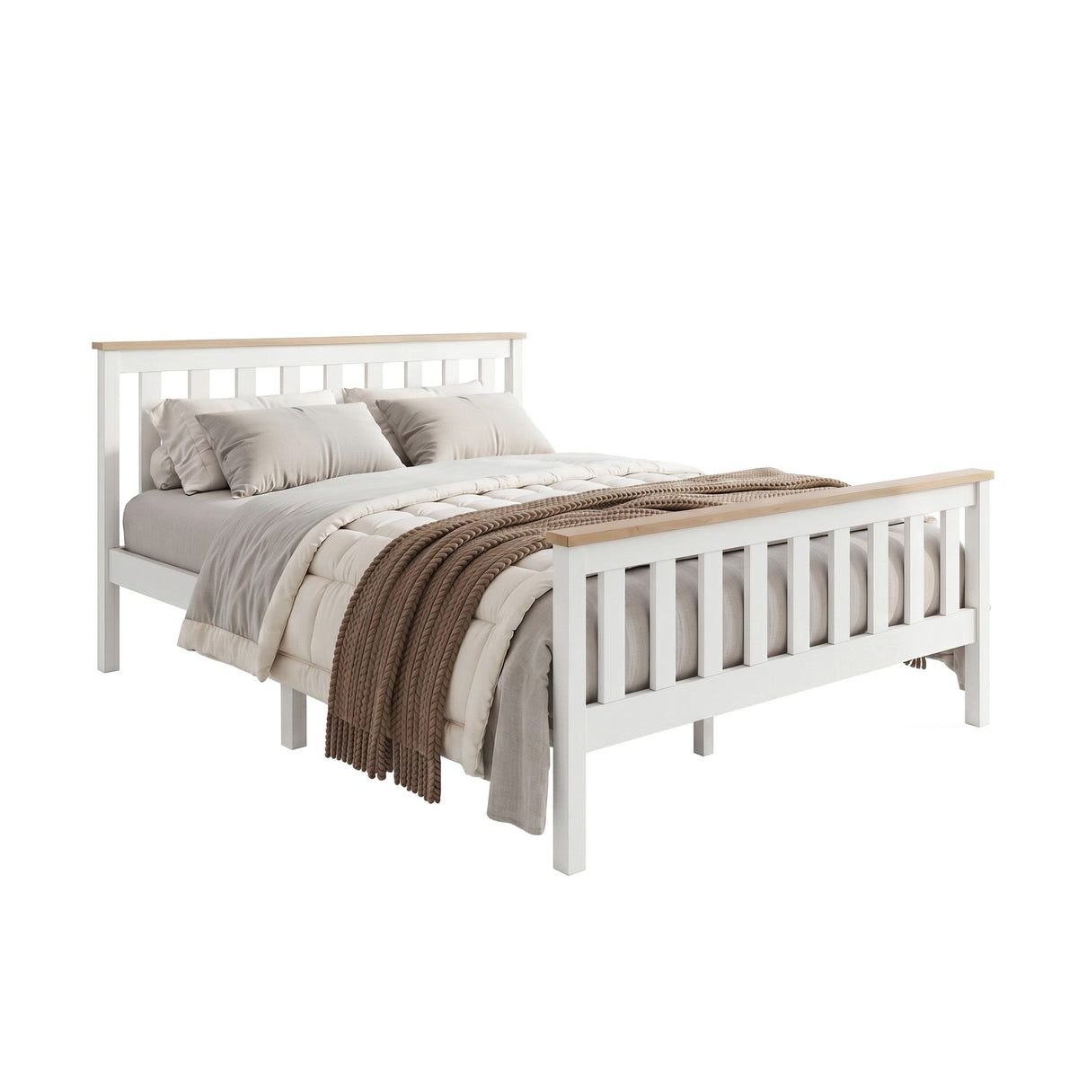 Artiss Double Full Size Wooden Bed Frame PONY Timber Mattress Base Bedroom Kids