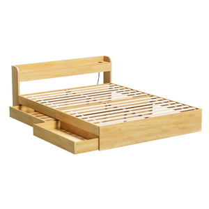 Artiss Bed Frame | Queen Size | Charging Ports + 2 Drawers | AURA