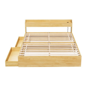 Artiss Bed Frame | Queen Size | Charging Ports + 2 Drawers | AURA