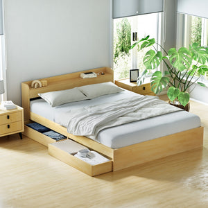 Artiss Bed Frame | Queen Size | Charging Ports + 2 Drawers | AURA