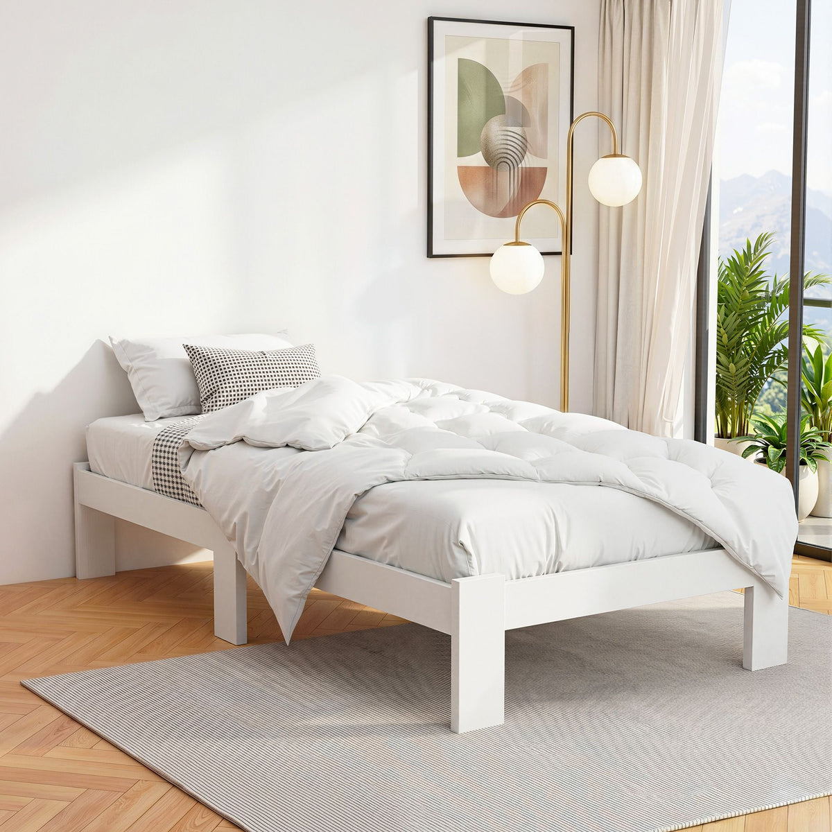 Artiss Bed Frame Single Wooden Bed Base Frame Size JADE Timber Mattress Platform