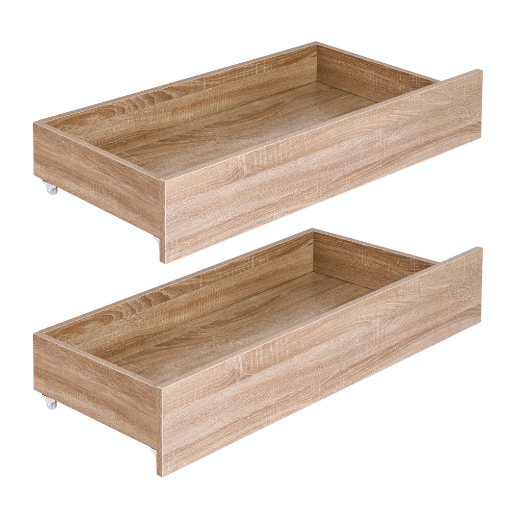 Under Bed Storage Drawers | 2 Pack | Wooden Rolling Drawers | King Single & Queen