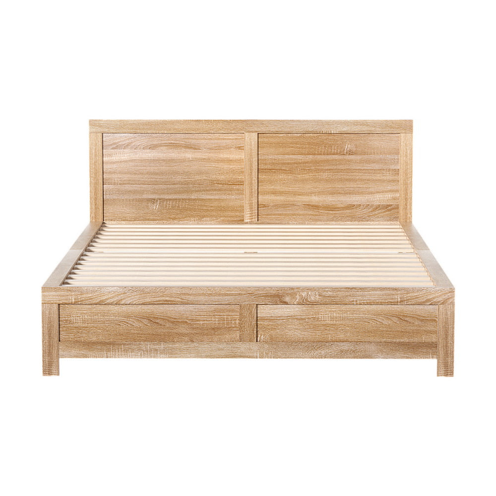 Artiss Bed Frame | Queen Size | Wooden Acacia | Oatmeal
