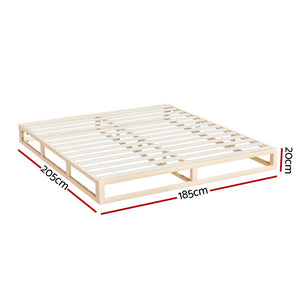 Bed Frame | King Size | Wooden Base | Mattress Platform | Timber Pine | KALAM