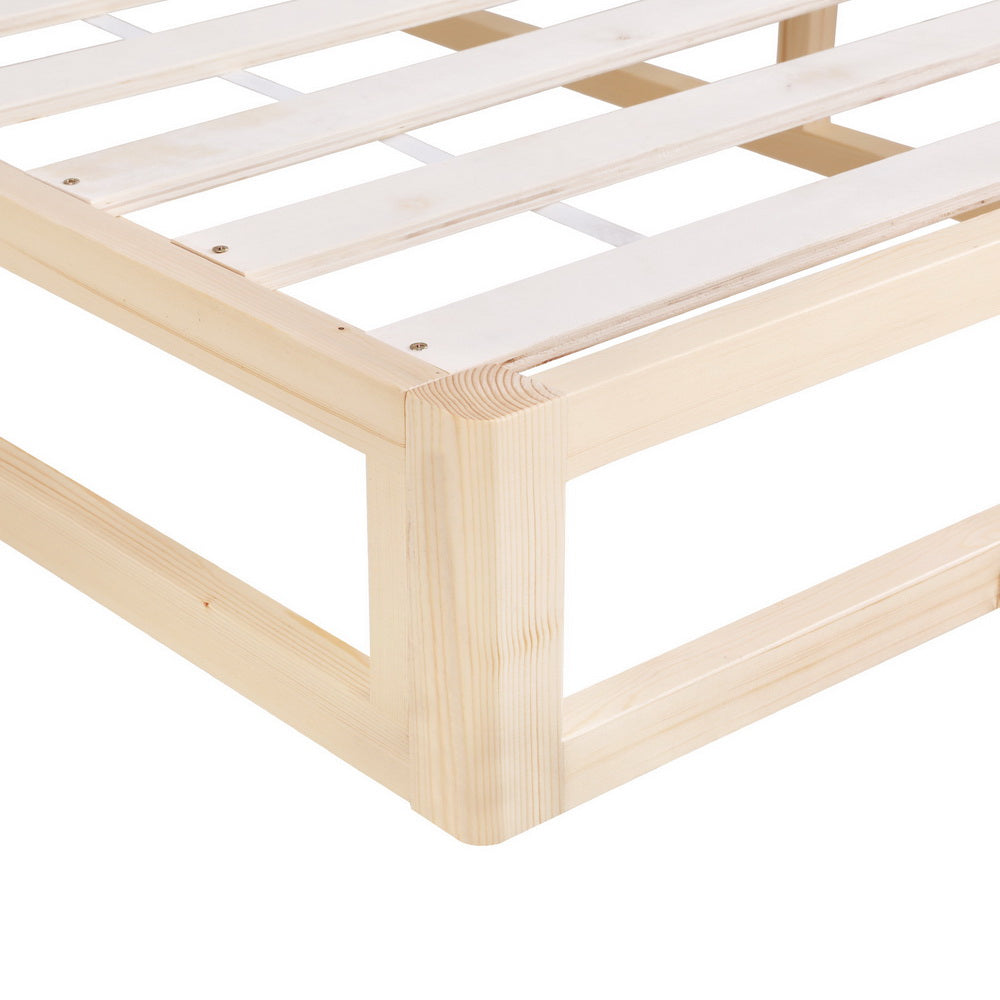 Bed Frame | Queen Size | Wooden Base | Mattress Platform | Timber Pine | KALAM
