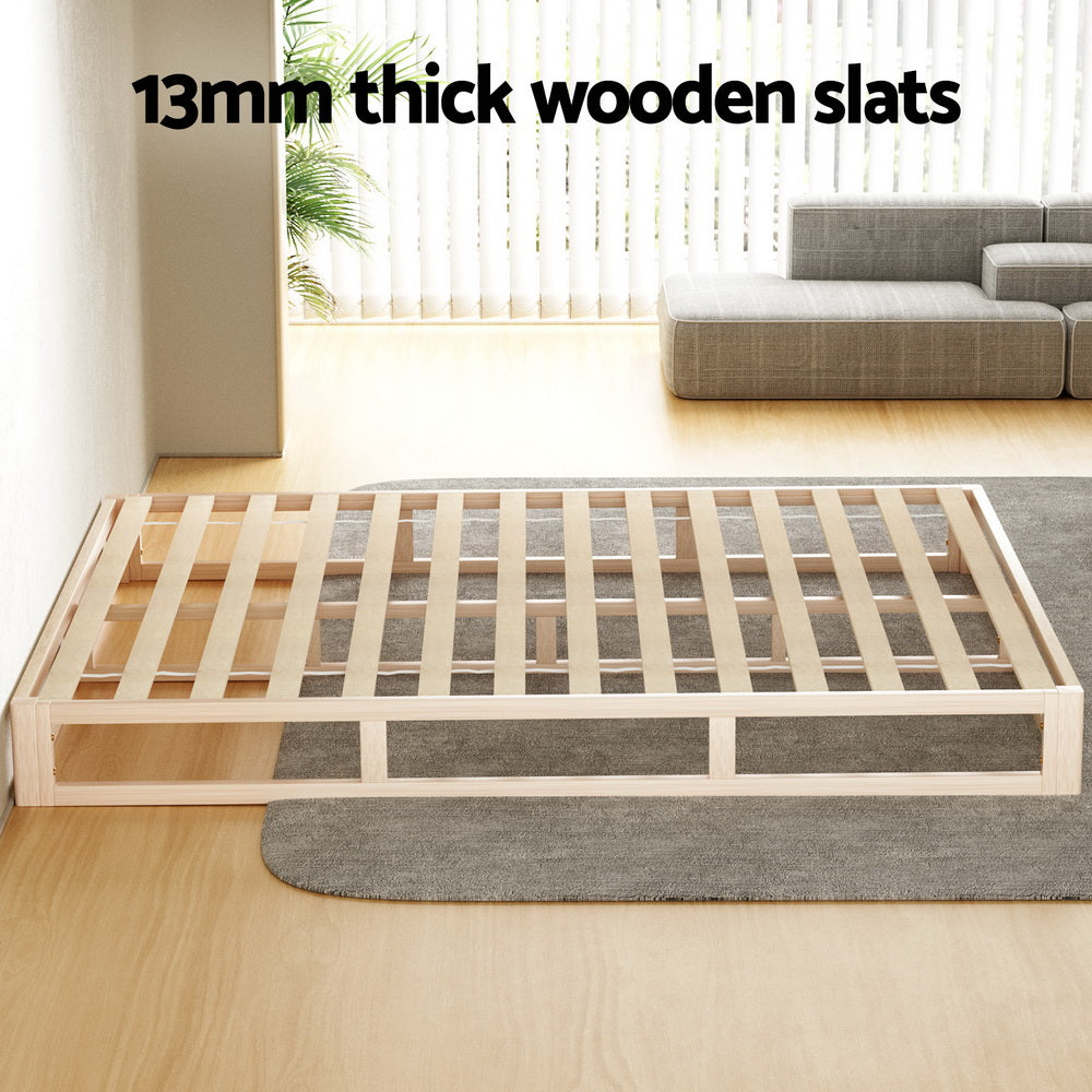 Bed Frame | Queen Size | Wooden Base | Mattress Platform | Timber Pine | KALAM
