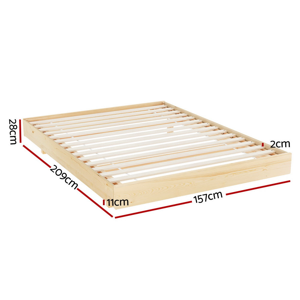 Bed Frame | Queen Size | Floating Wooden Mattress Base | Platform Timber | ODIN